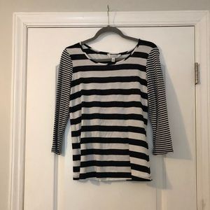 Charming Charlie’s black and white stripped top